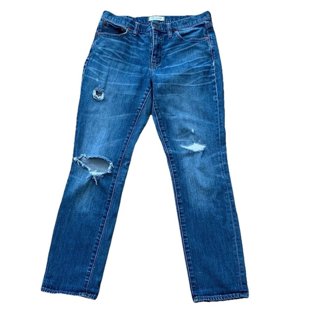 Madewell Slim Boyjean Women's Jeans Size 30W Distressed Light / Medium Wash